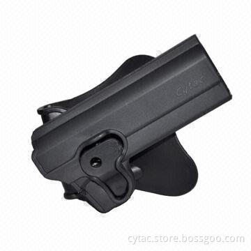 Holster for 1911 pistol, made of polymer, designed with release button, soft silicone paddle